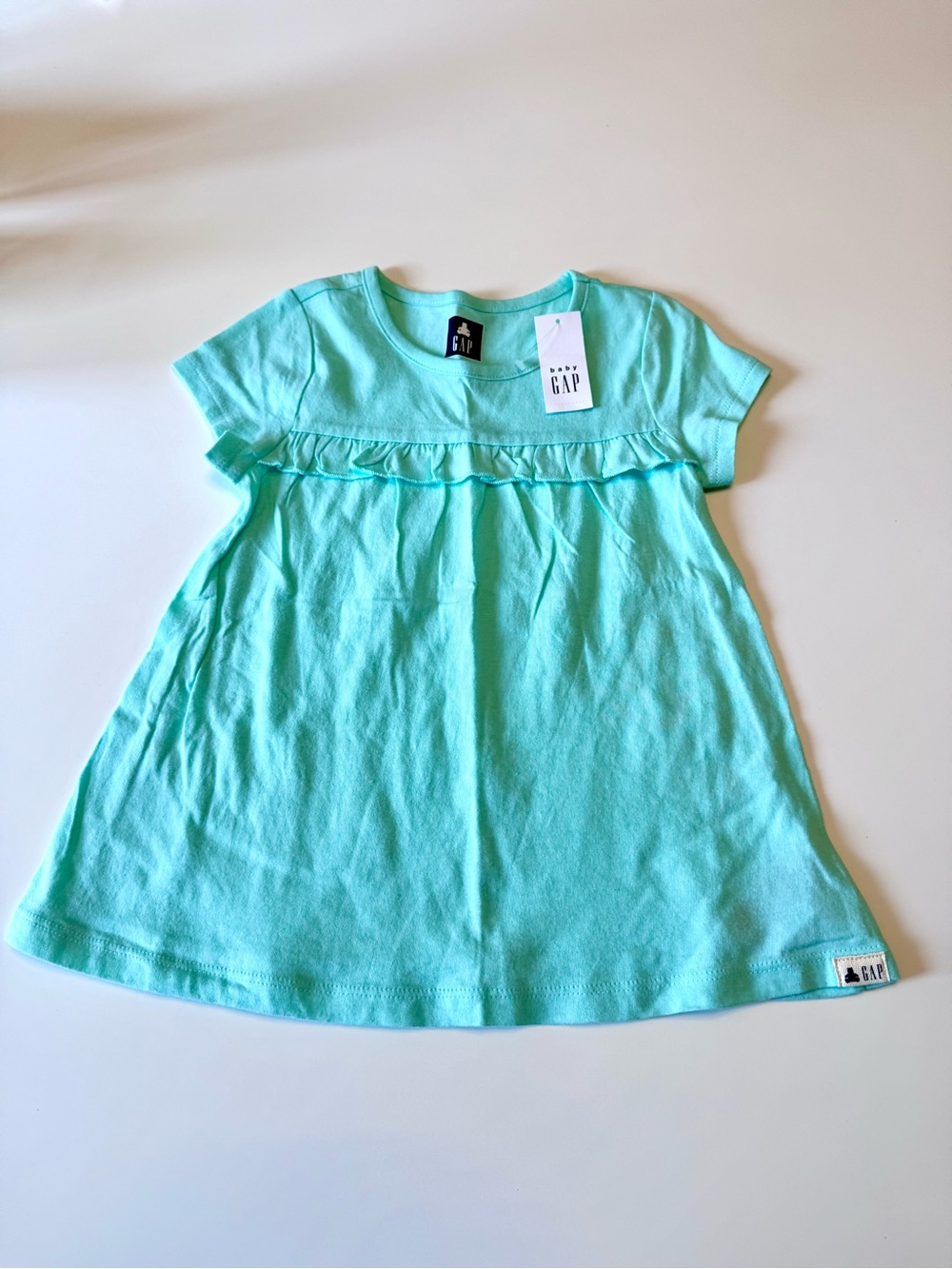 Baby GAP Toddler Babydoll Top in Mint Green, Organically Grown Cotton, size 3T